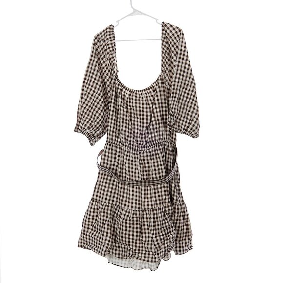 City Chic Cocoa Gingham Linen Blend Dress Women's 22 NWT - Picture 9 of 9